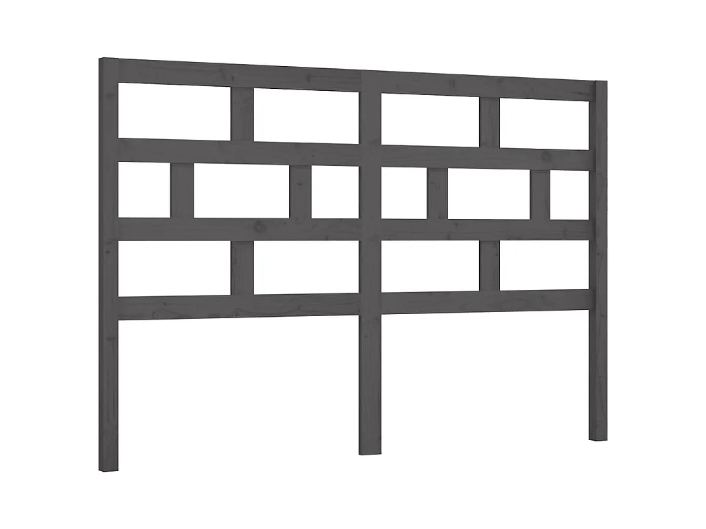 Testiera Letto Grigia 166x4x100cm in Legno Massello di Pino