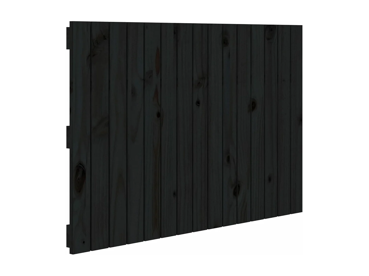 Tête de lit murale Noir 95,5x3x60 cm Bois massif de pin