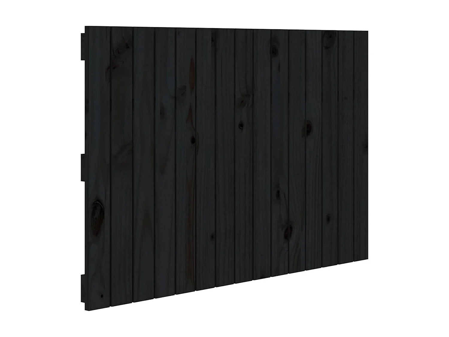 Cabecero de cama de pared madera maciza pino negro 95,5x3x60 cm