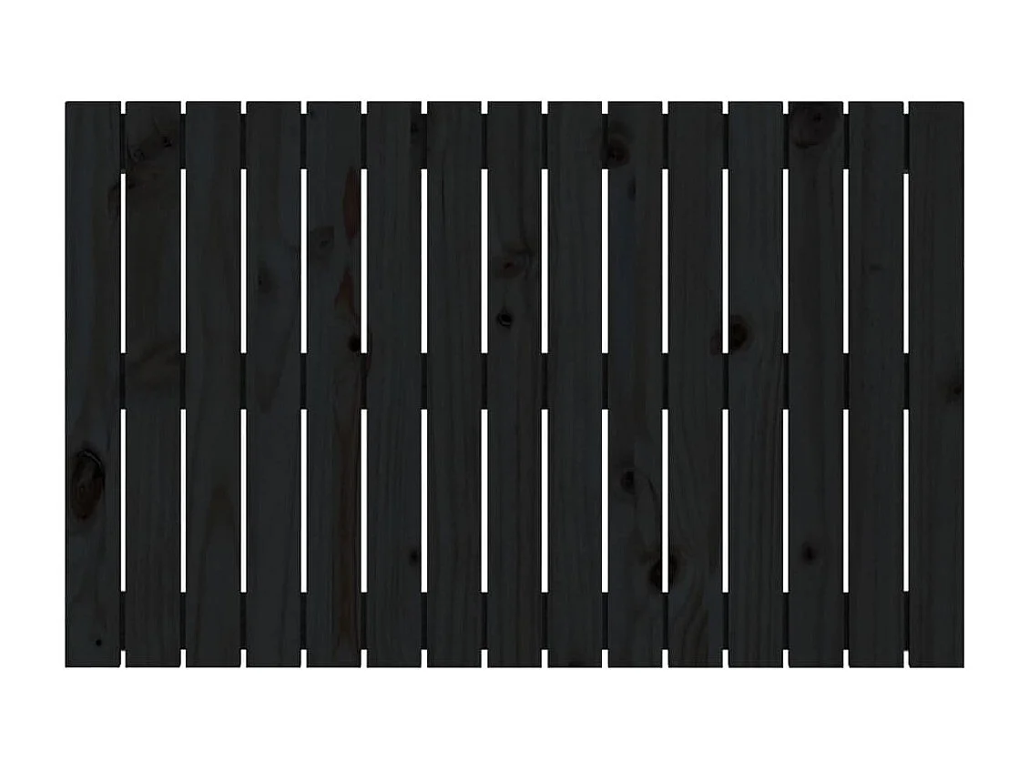 Cabecero de cama de pared madera maciza pino negro 95,5x3x60 cm