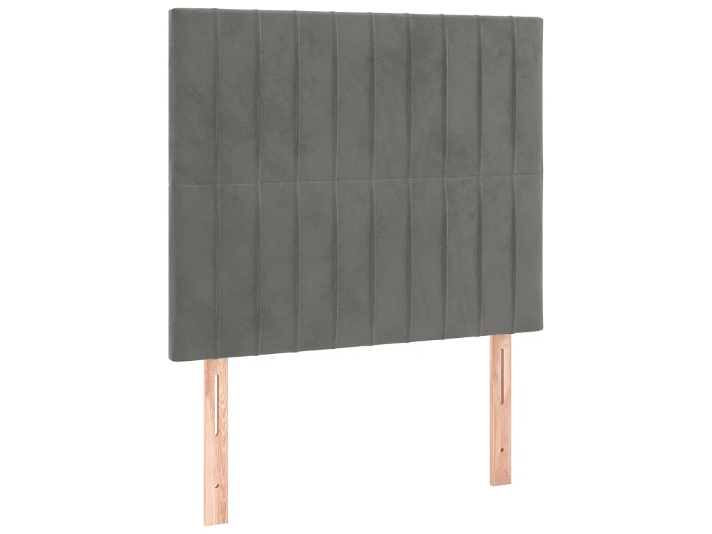 Tête de lit à LED Gris clair 80x5x118/128 cm Velours