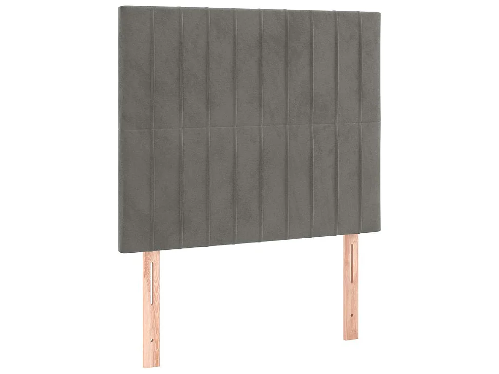 Tête de lit à LED Gris clair 80x5x118/128 cm Velours