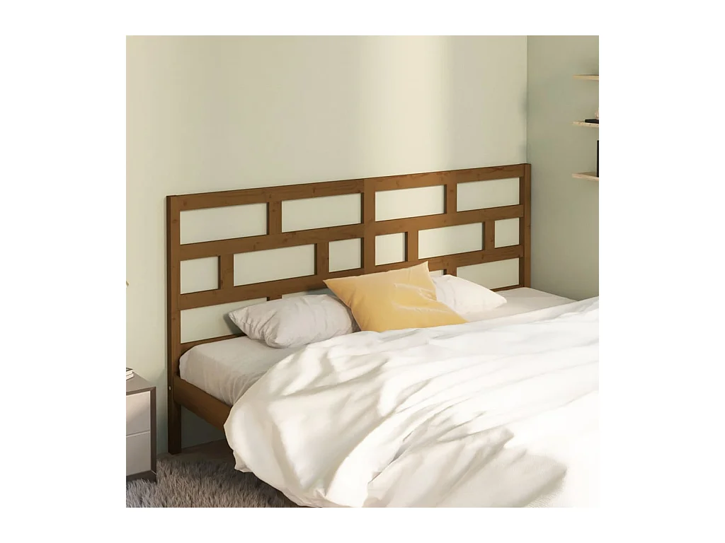 Tête de lit Marron miel 206x4x100 cm Bois massif de pin
