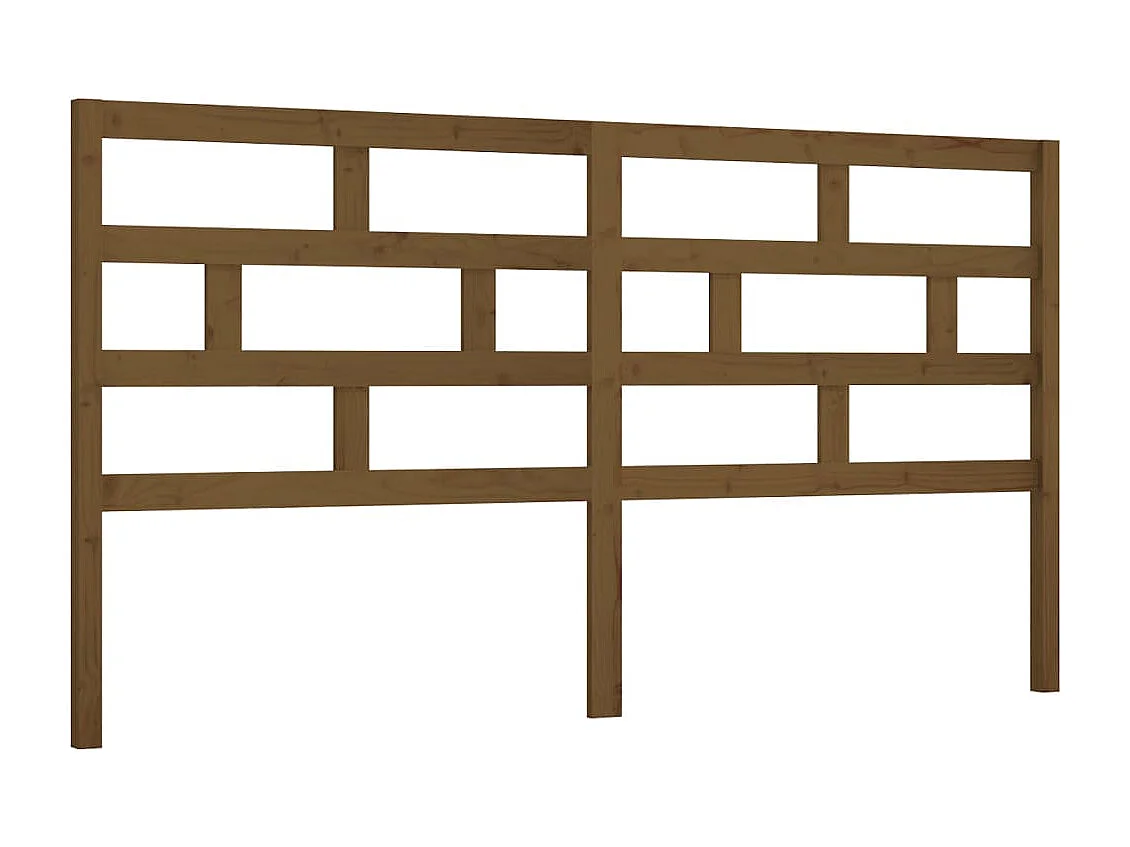 Hoofdbord 206x4x100 cm massief grenenhout honingbruin
