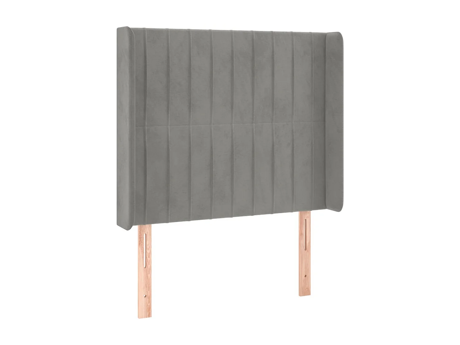 Cabeceira cama c/ abas veludo 103x16x118/128 cm cinzento-claro