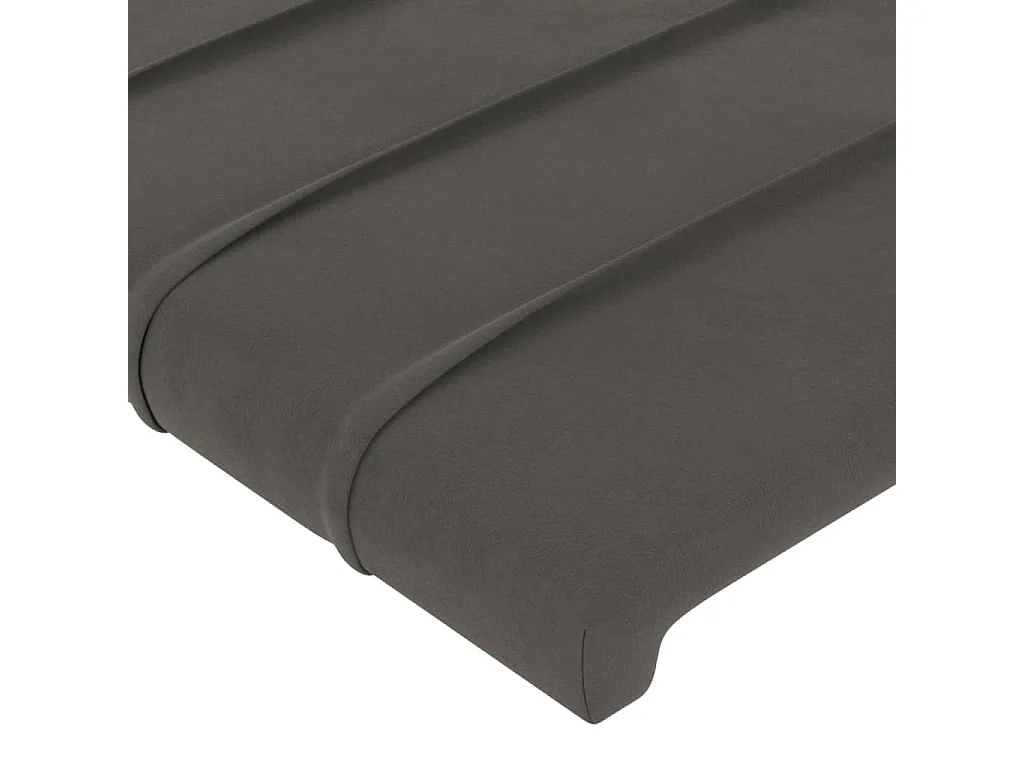 Hoofdbord met randen 147x16x78/88 cm fluweel donkergrijs