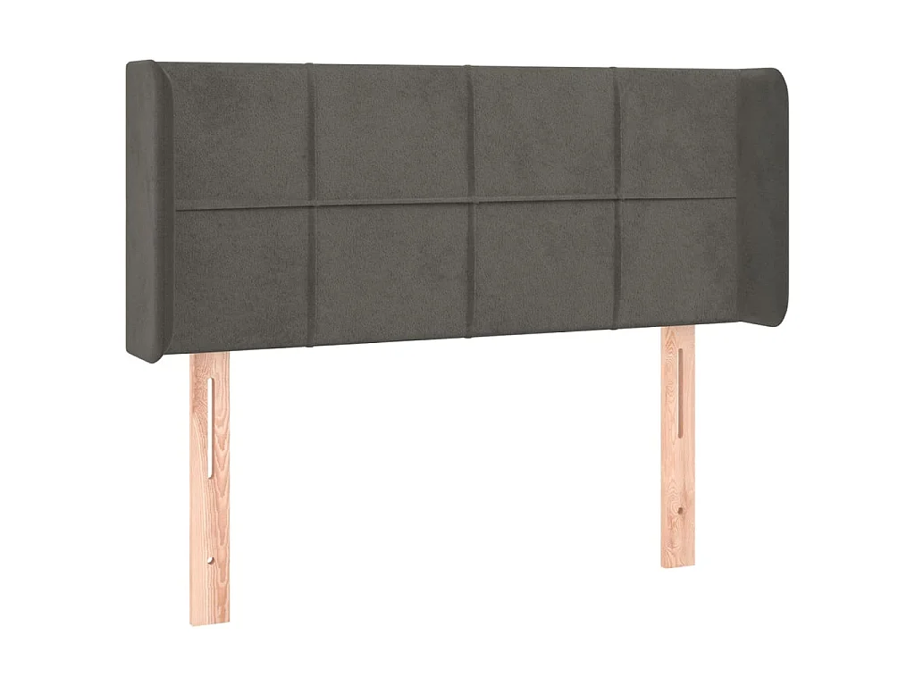 Hoofdbord met randen 103x16x78/88 cm fluweel donkergrijs