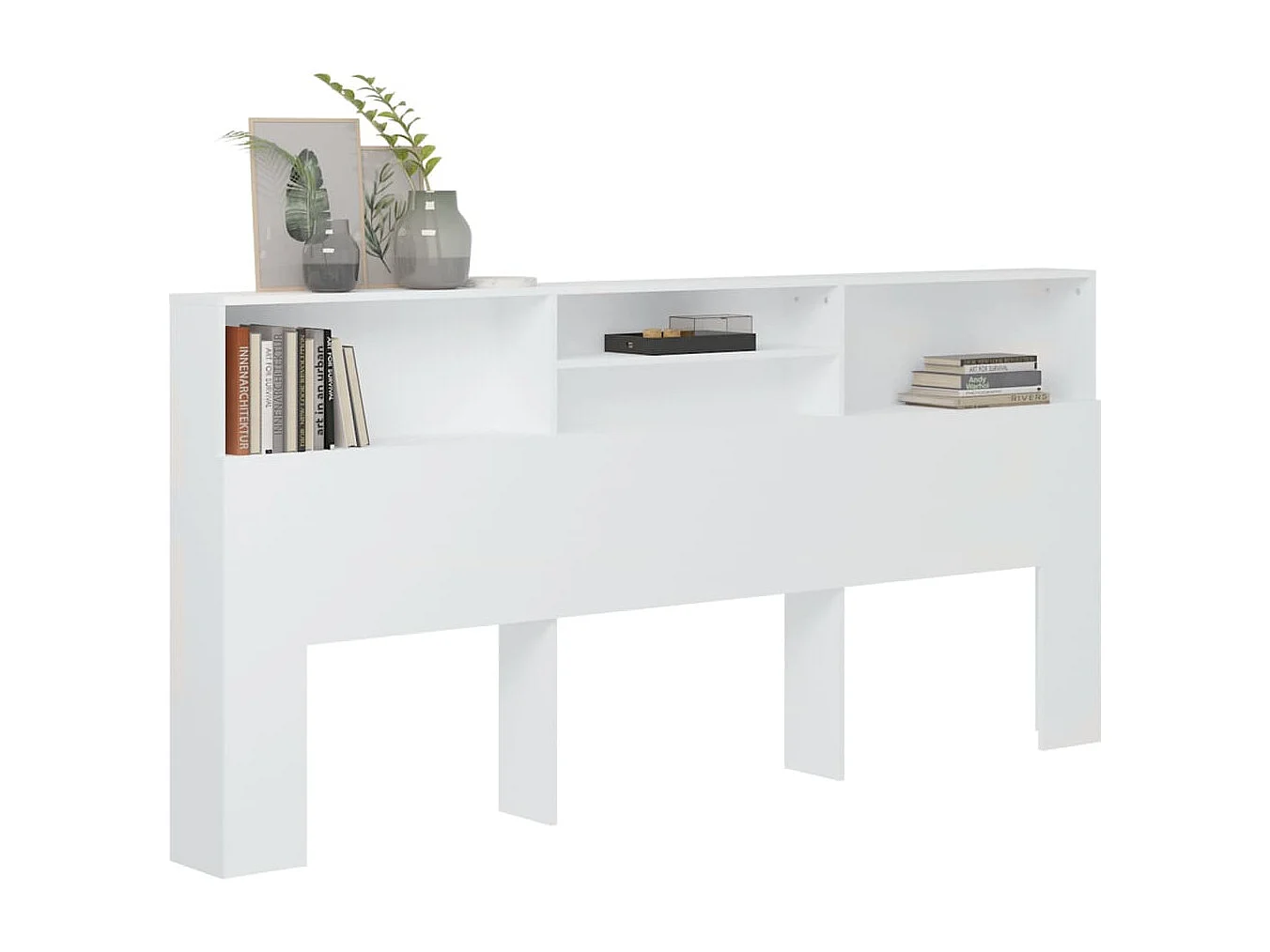 Armoire de tête de lit Blanc 220x19x103,5 cm