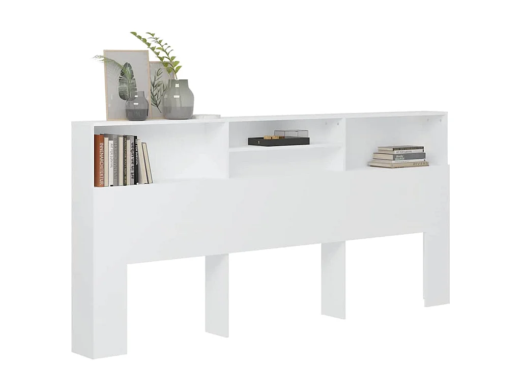 Armoire de tête de lit Blanc 220x19x101,5 cm