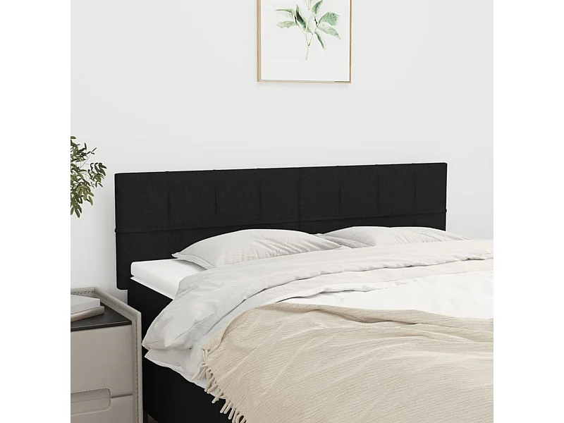 Kopfteile 2 Stk. Schwarz 72x5x78/88 cm Stoff