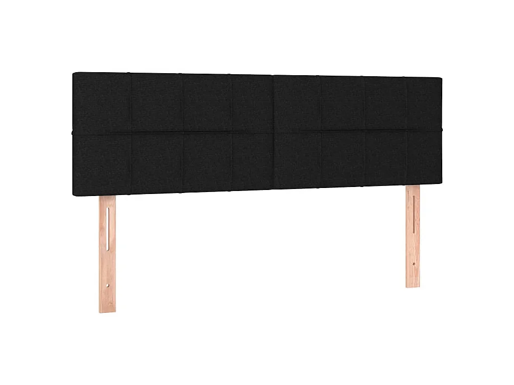 Testiera Nera 144x5x78/88 cm in Tessuto
