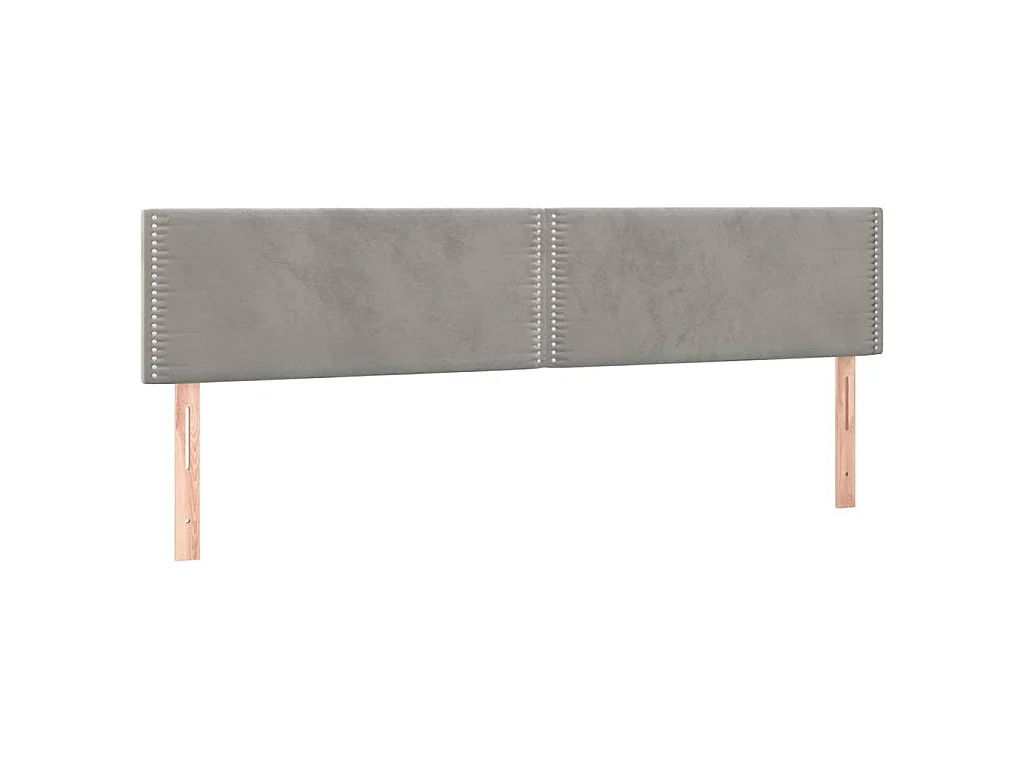Cabeceros terciopelo gris claro 200x5x78/88 cm