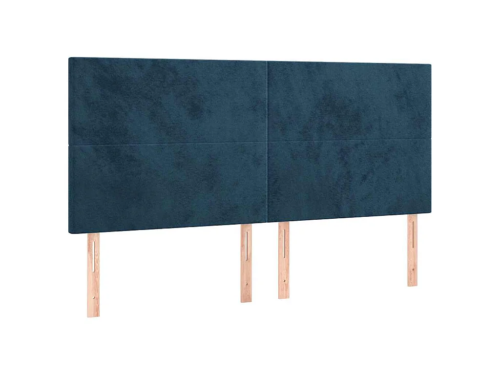 Tête de lit à LED Bleu foncé 160x5x118/128 cm Velours