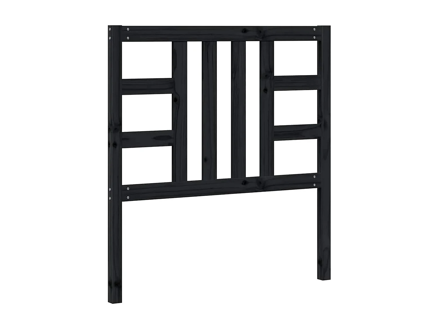 Tête de lit Noir 96x4x100 cm Bois massif de pin