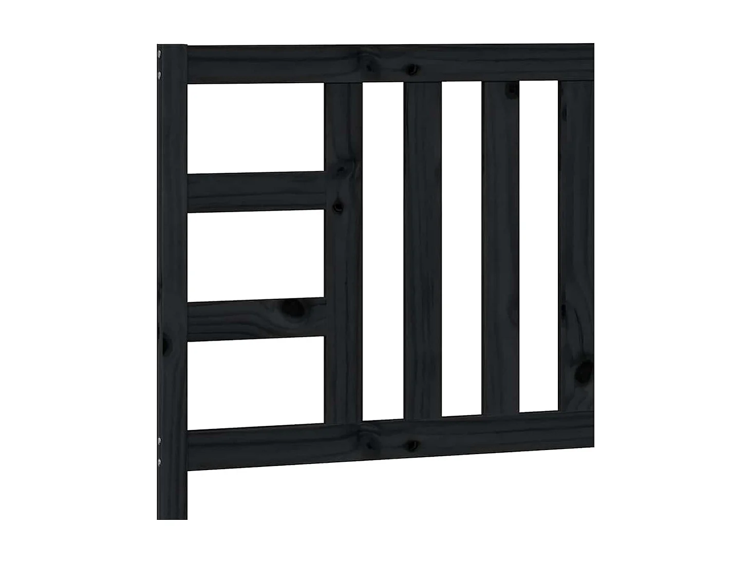 Tête de lit Noir 96x4x100 cm Bois massif de pin