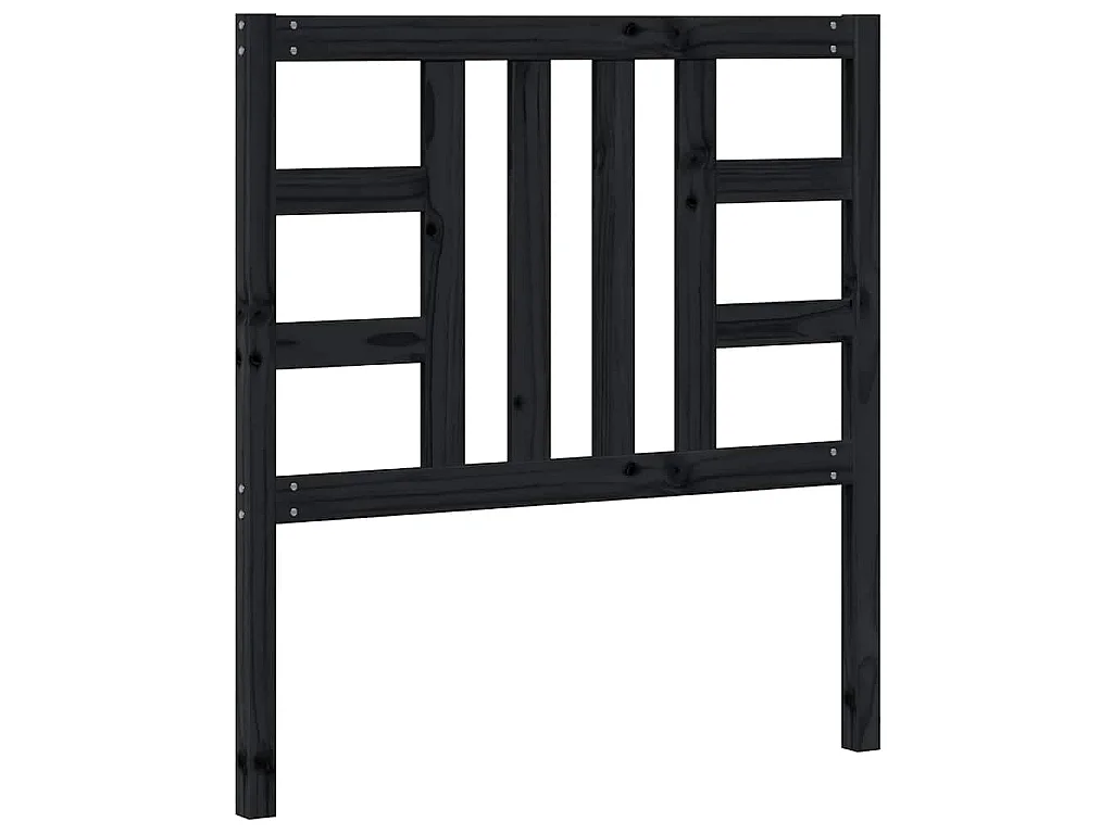 Kopfteil Schwarz 96x4x100 cm Massivholz Kiefer