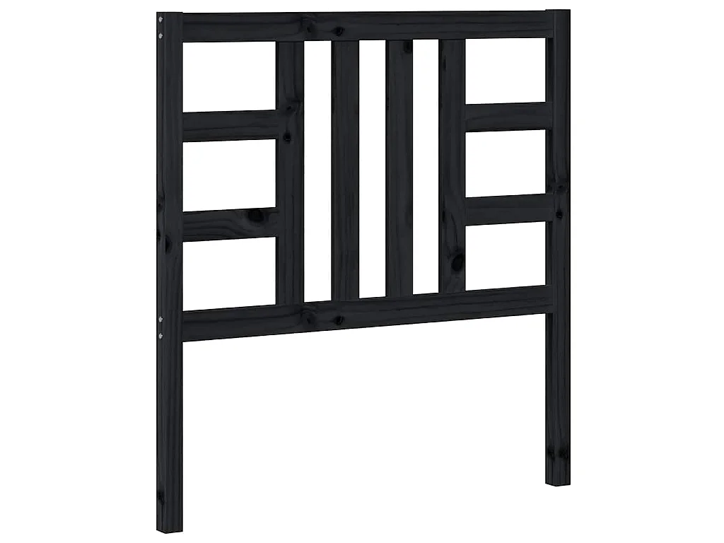 Tête de lit Noir 96x4x100 cm Bois massif de pin
