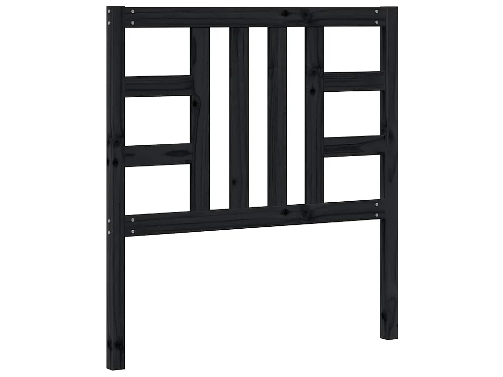 Tête de lit Noir 96x4x100 cm Bois massif de pin
