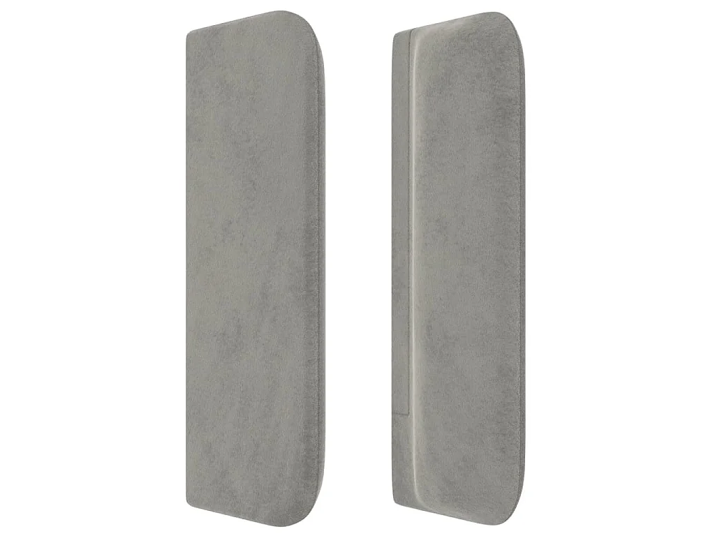 Tête de lit avec oreilles Gris clair 183x16x78/88 cm Velours