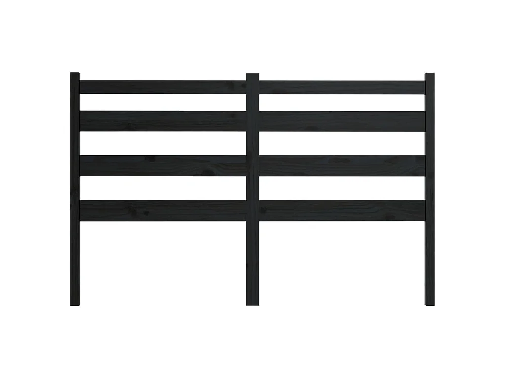 Tête de lit Noir 166x4x100 cm Bois massif de pin
