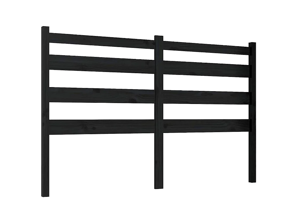 Tête de lit Noir 166x4x100 cm Bois massif de pin