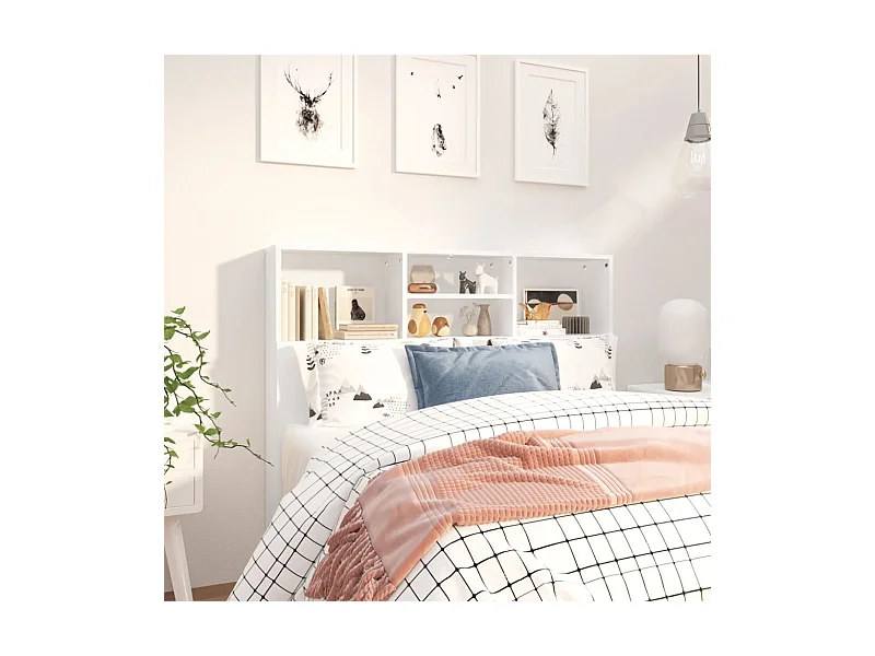 Armoire de tête de lit Blanc 120x19x103,5 cm