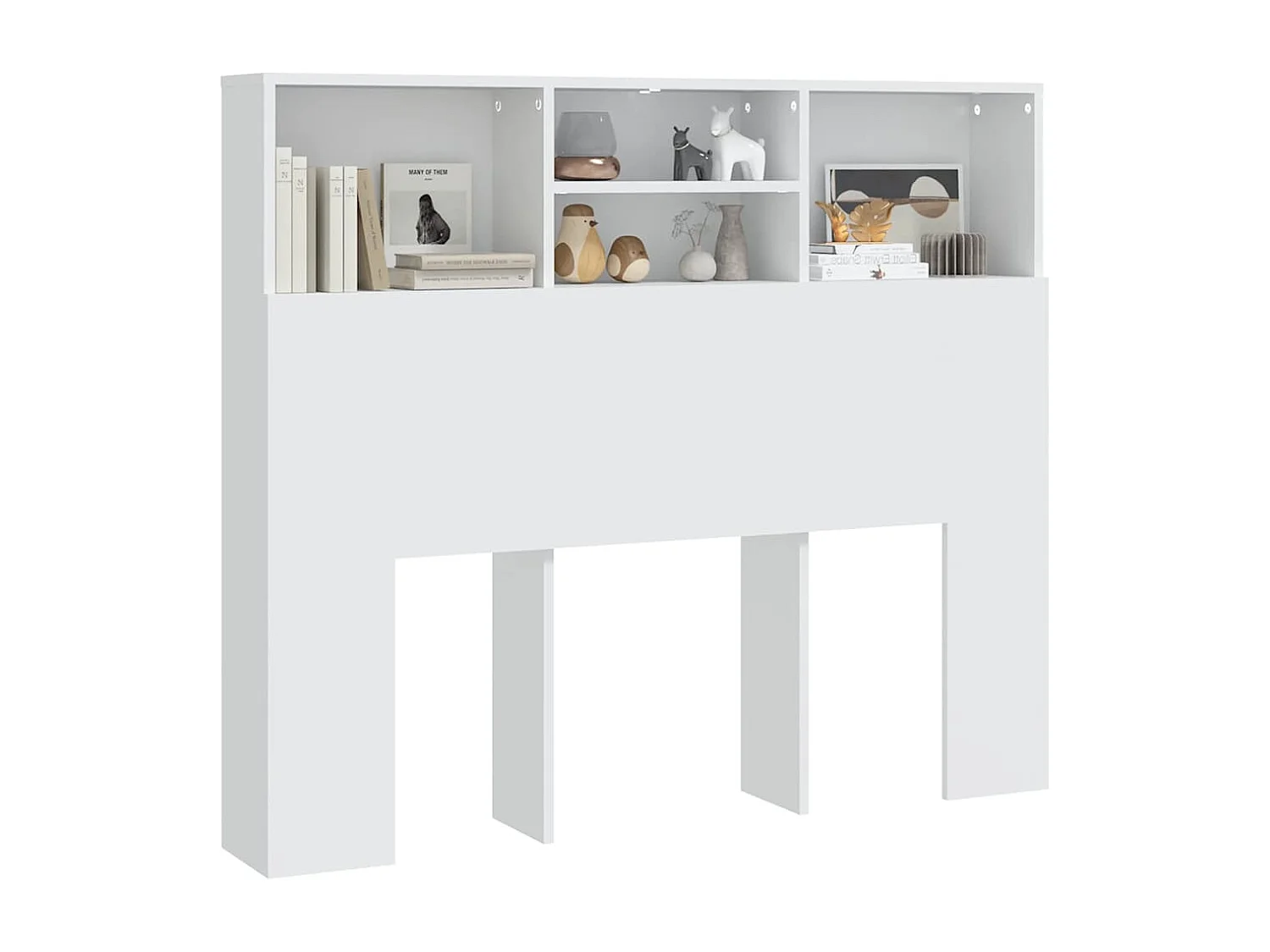 Bett-Kopfteil mit Ablagen Weiß 120x19x103,5 cm