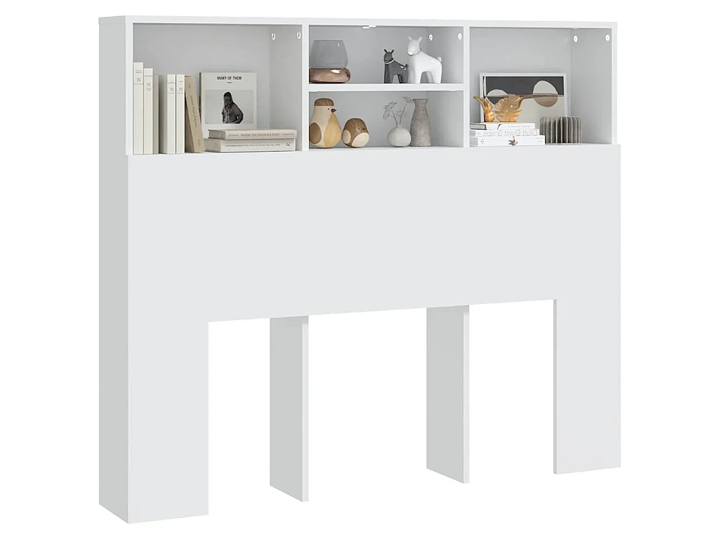 Cabeceira de cama com armário 120x19x103,5 cm branco