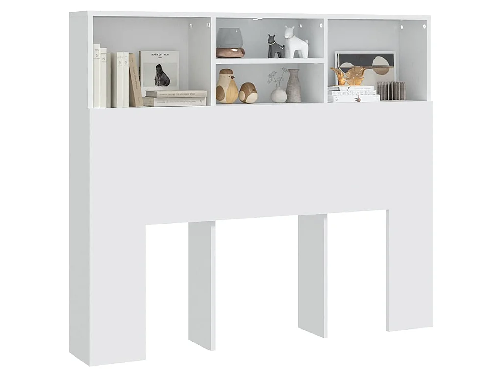 Cabeceira de cama com armário 120x19x103,5 cm branco