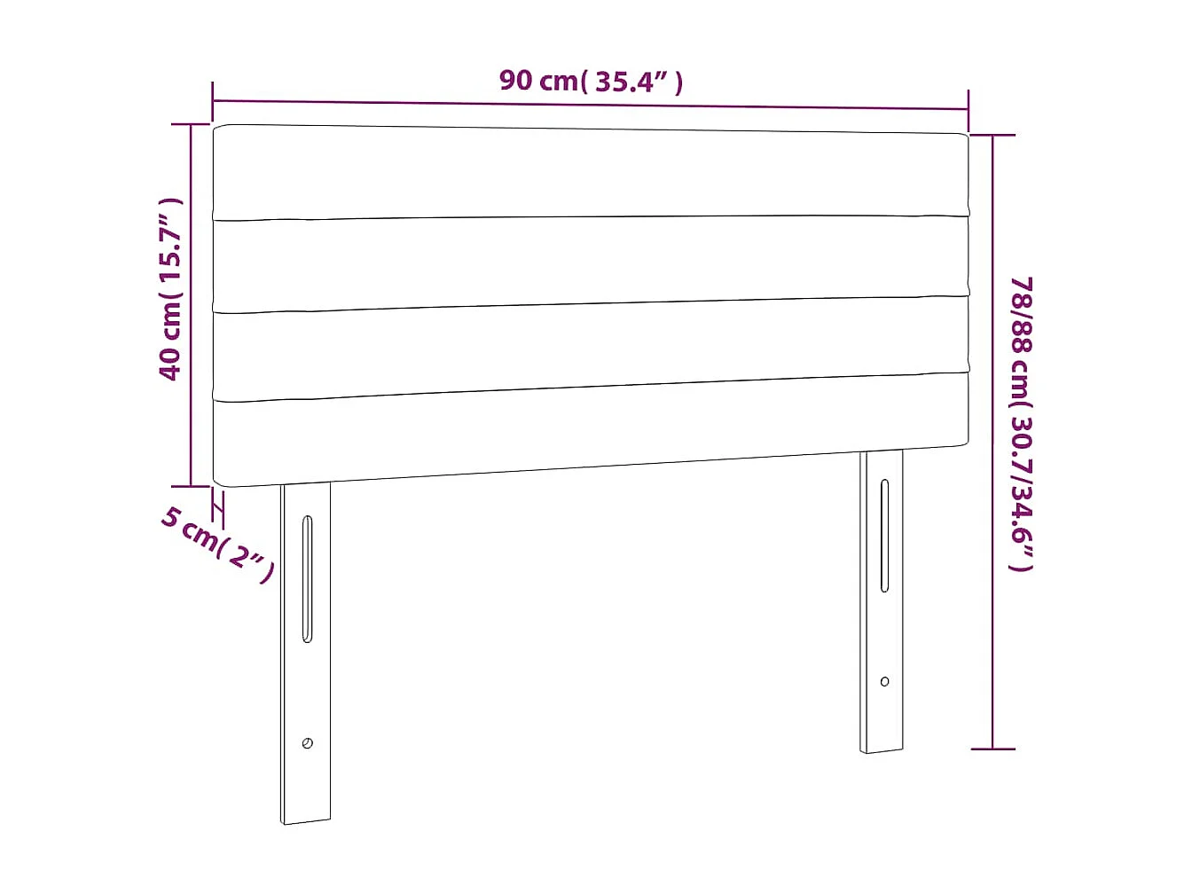 Hoofdbord 90x5x78/88 cm fluweel lichtgrijs