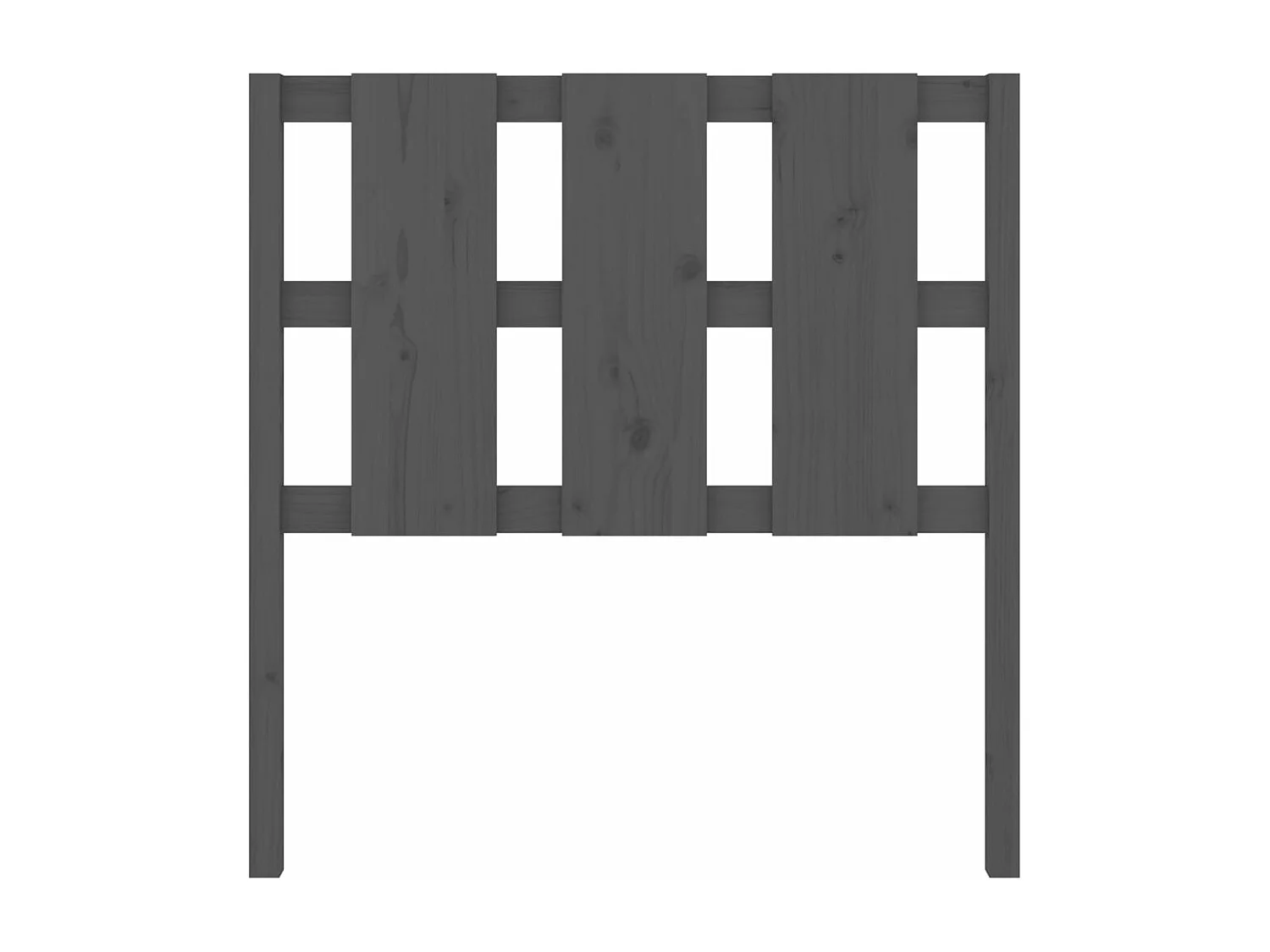 Testiera per Letto Grigia 95,5x4x100 cm Legno Massello di Pino