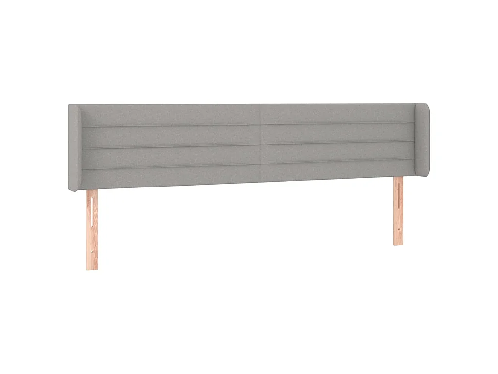 Tête de lit avec oreilles Gris clair 163x16x78/88 cm Tissu