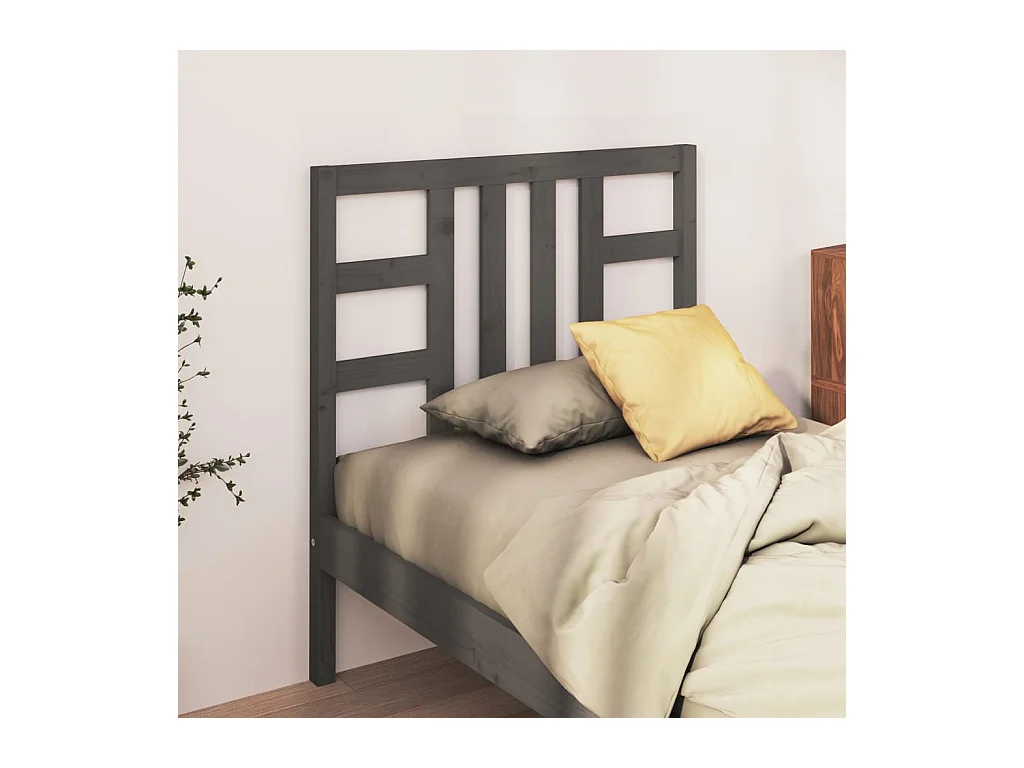 Tête de lit Gris 106x4x100 cm Bois massif de pin