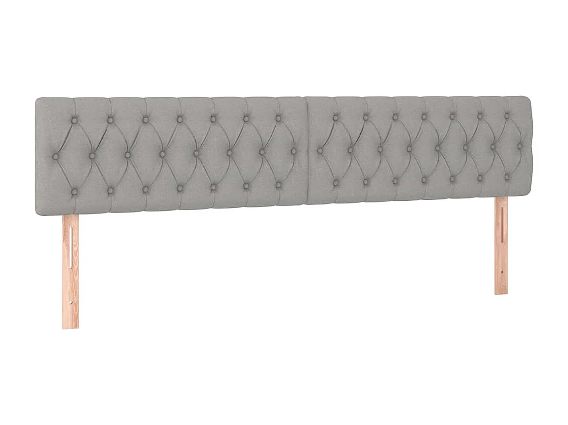 Hoofdbord LED 200x7x78/88 cm stof lichtgrijs
