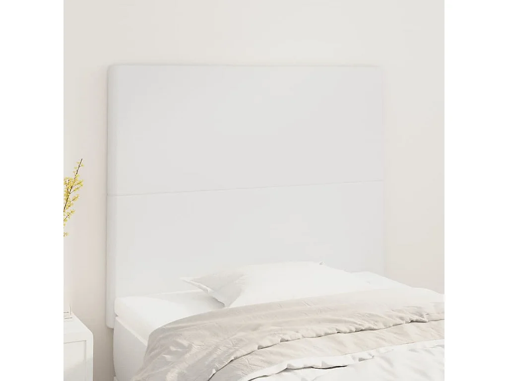 Cabeceira Branca 90x5x118/128 cm Couro Sintético
