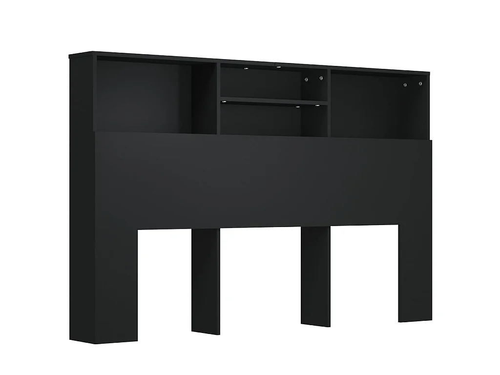 Armoire de tête de lit Noir 160x19x103,5 cm