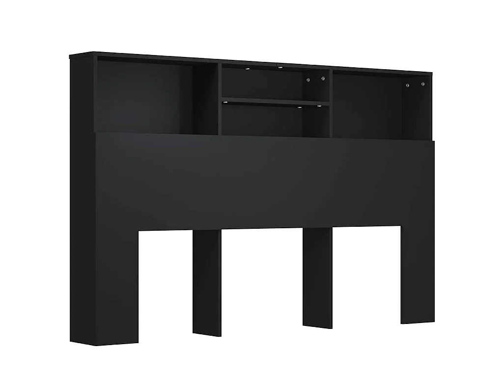 Armoire de tête de lit Noir 160x19x103,5 cm