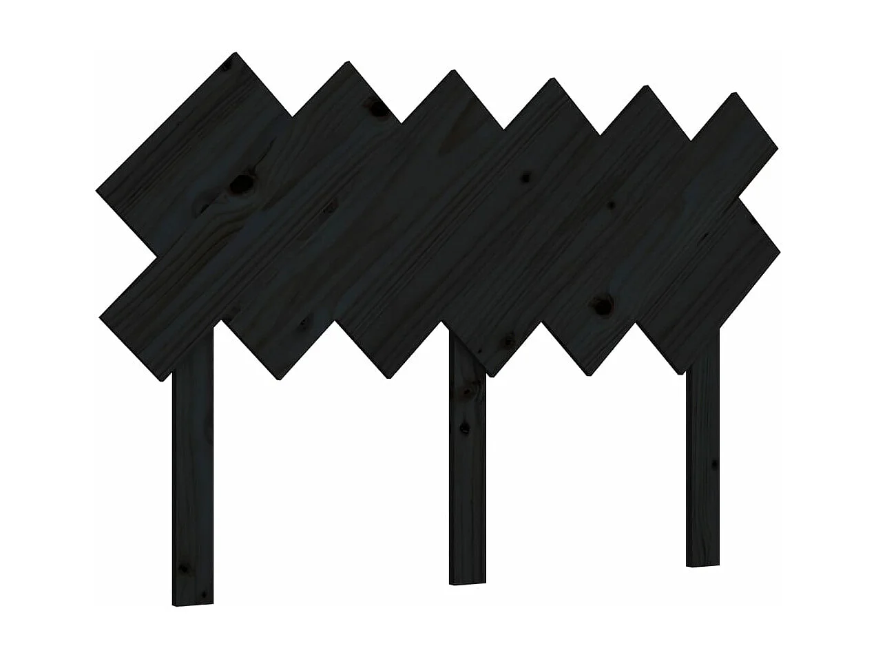 Tête de lit Noir 122,5x3x80,5 cm Bois massif de pin