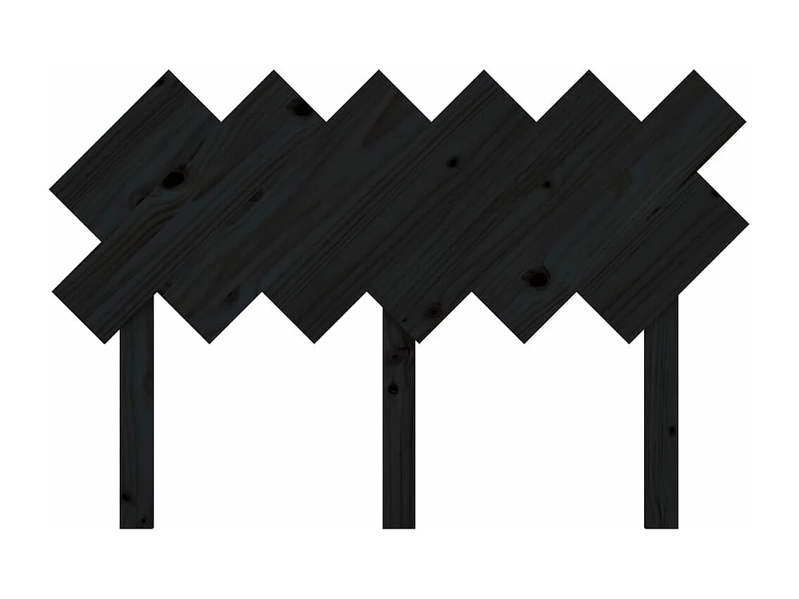 Tête de lit Noir 122,5x3x80,5 cm Bois massif de pin