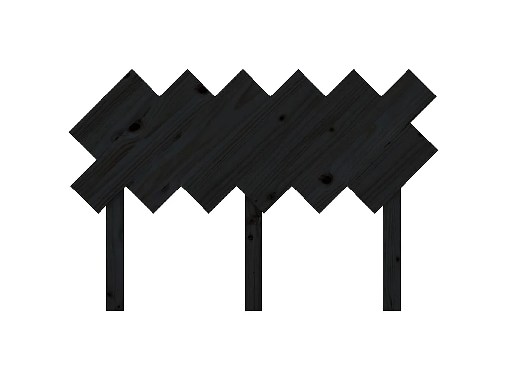 Tête de lit Noir 122,5x3x80,5 cm Bois massif de pin