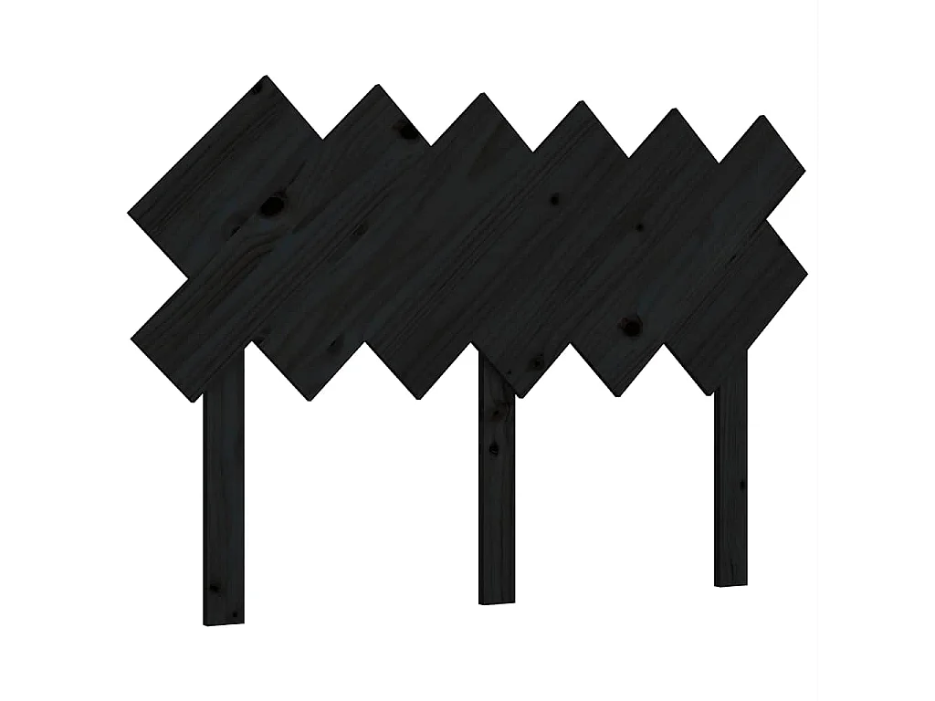 Tête de lit Noir 122,5x3x80,5 cm Bois massif de pin