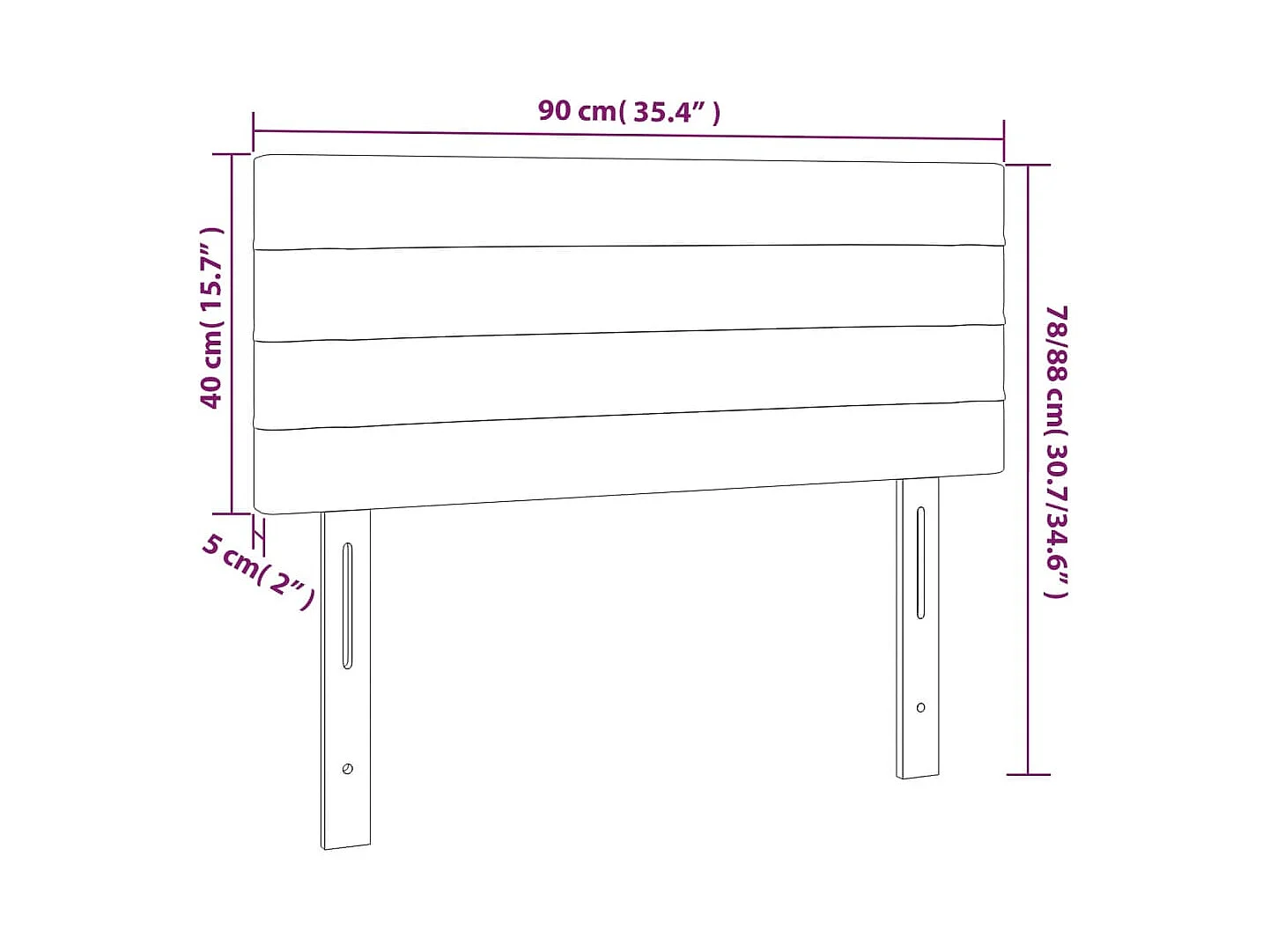 Testiera Grigio Scuro 90x5x78/88 cm in Velluto