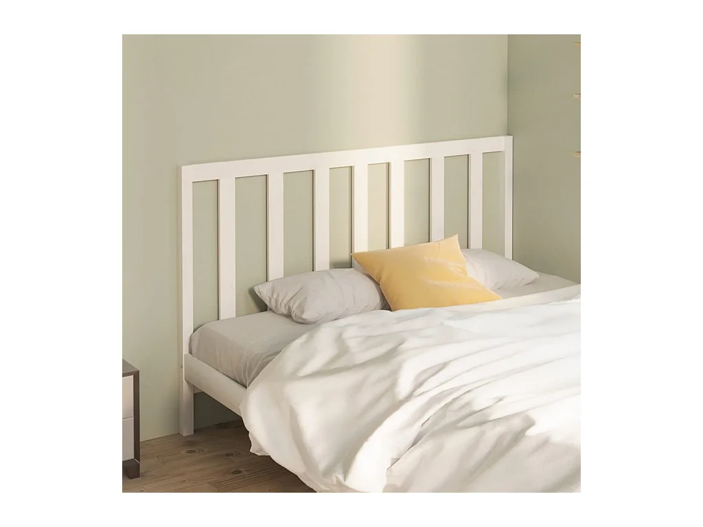 Tête de lit Blanc 146x4x100 cm Bois massif de pin