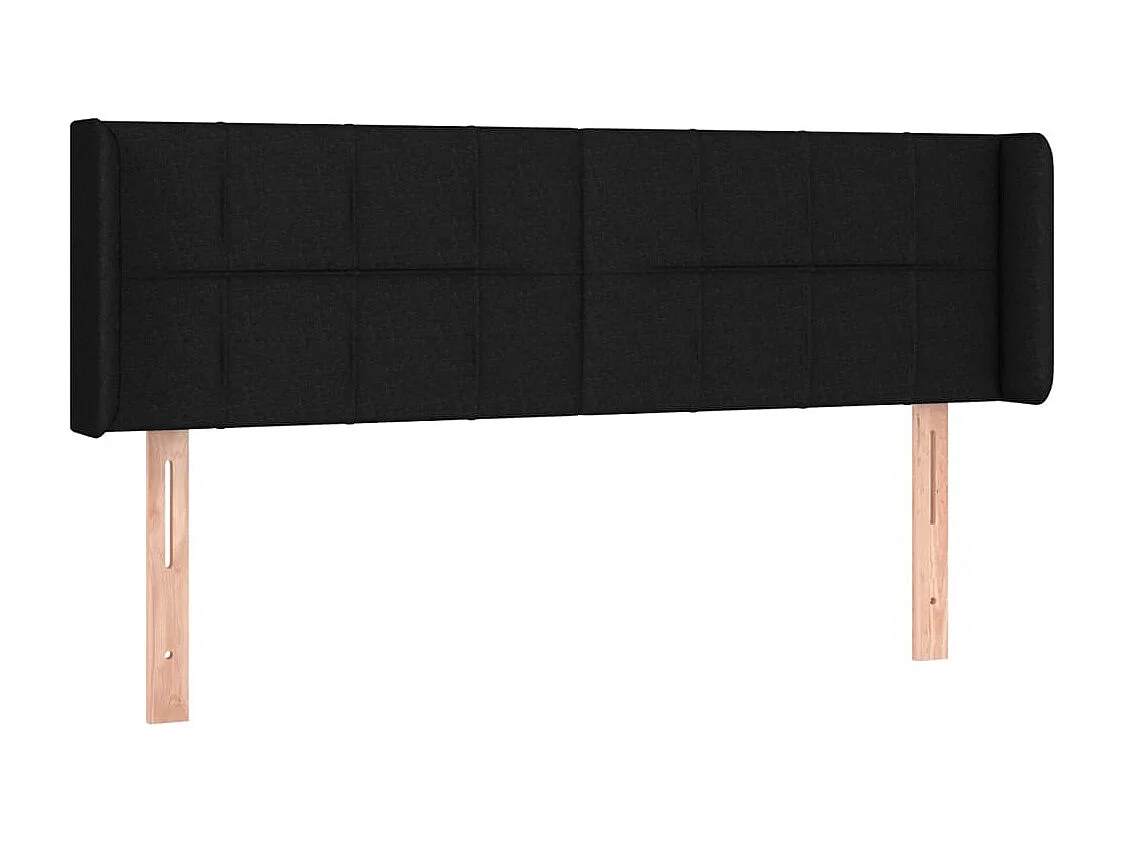 Testiera ad Orecchio Nera 147x16x78/88 cm in Tessuto