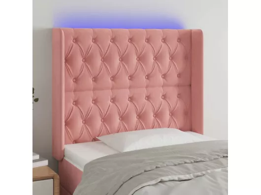 Kauf Unique LED Kopfteil Rosa 103x16x118/128 cm Samt