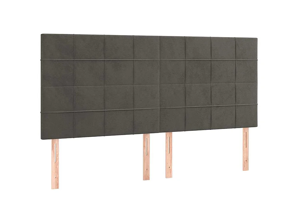 Tête de lit Gris foncé 160 x 5 x 118/128 cm Velours