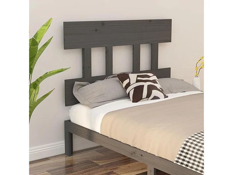 Hoofdbord 93,5x3x81 cm massief grenenhout grijs