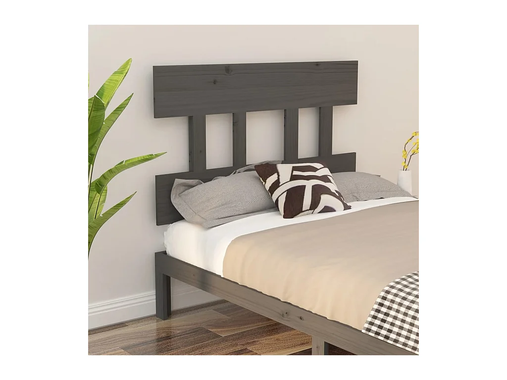Tête de lit Gris 93,5x3x81 cm Bois massif de pin