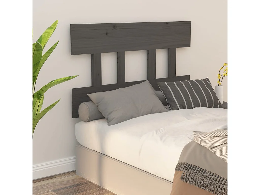 Tête de lit Gris 93,5x3x81 cm Bois massif de pin