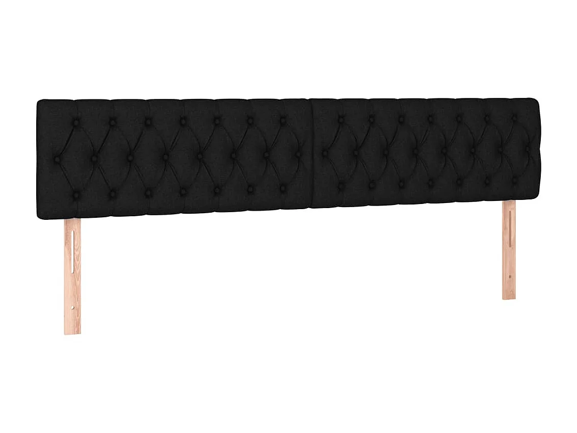 Tête de lit à LED Noir 200x7x78/88 cm Tissu